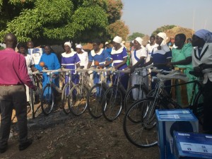 Mothers Union Leaders and their new bikes