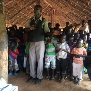 Teacher at bush school in Gabor, Uganda