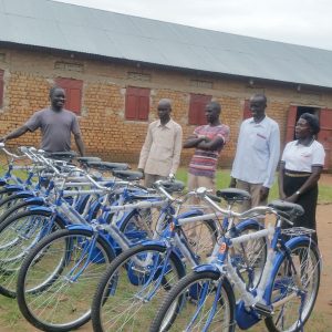 Community base facilitators receiving their bicycles at Mijale church of Uganda