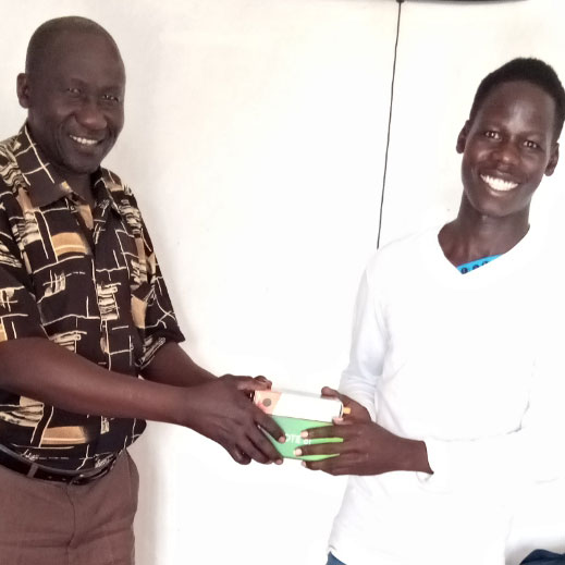 Thank you so much MR. DOA Samuel for the safety journey right from Arua to Mijale along with my phone funded by Caroline Lamb. God bless you abundantly.