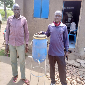 Rev Jacob Karaba received the washing container