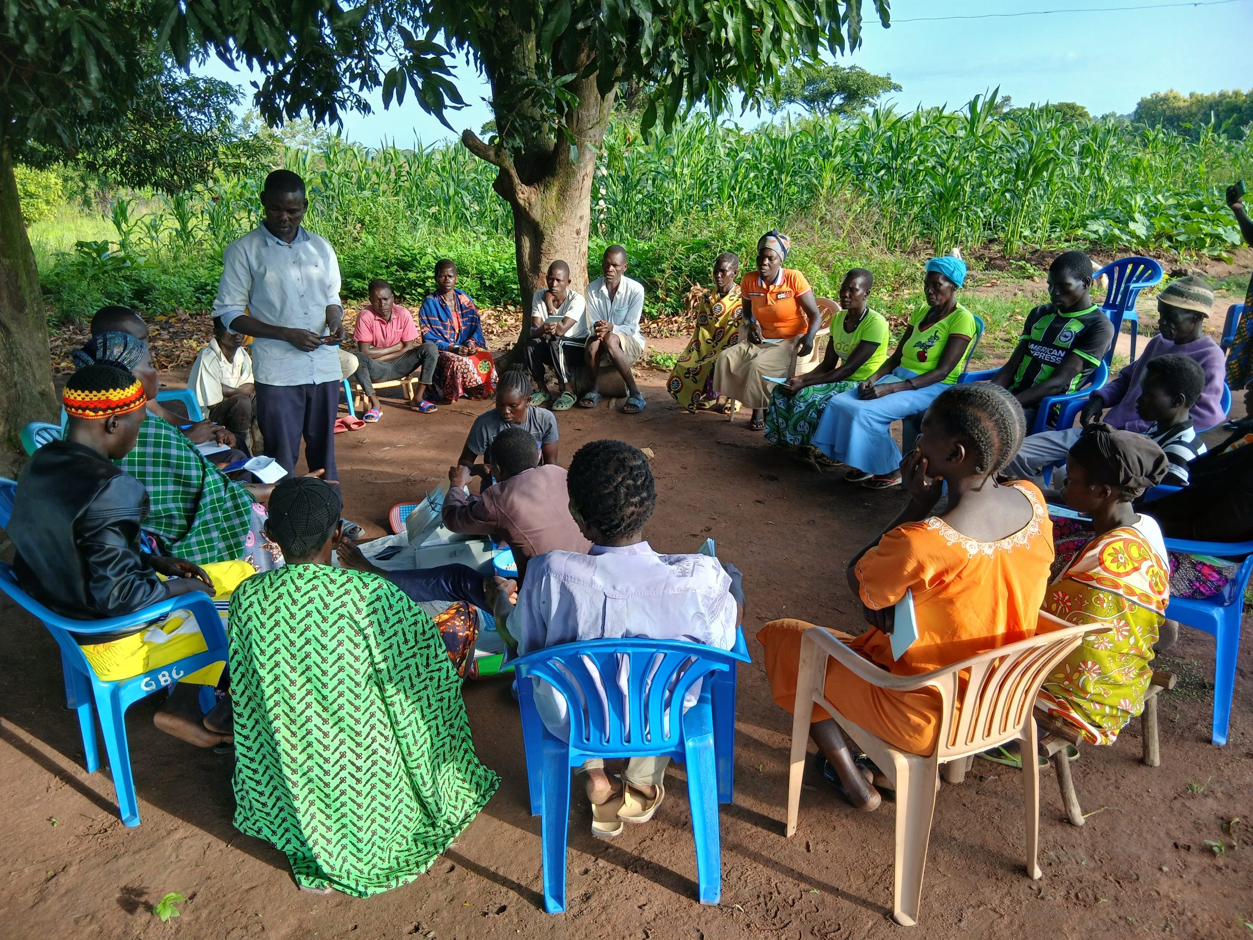 Members of Mercy CSCG during a savings meeting.