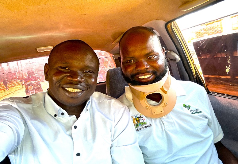 Asara and Lulu going to Mulago National Referral Hospital